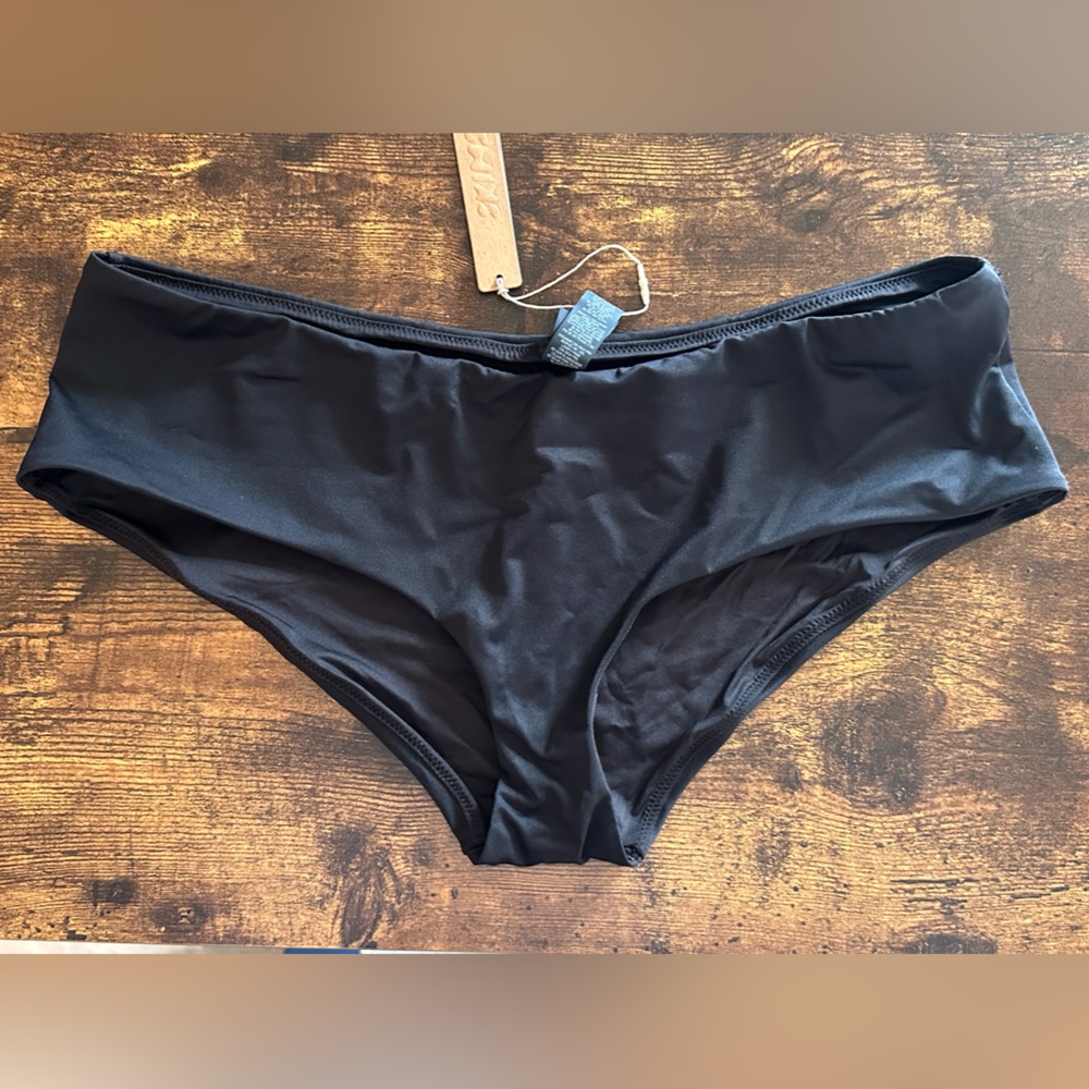 SKIMS Black Hipster Boy Short Swimwear Bikini Bottom Onyx Black L Large